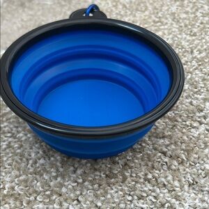 Collapsible Blue Pet Bowl